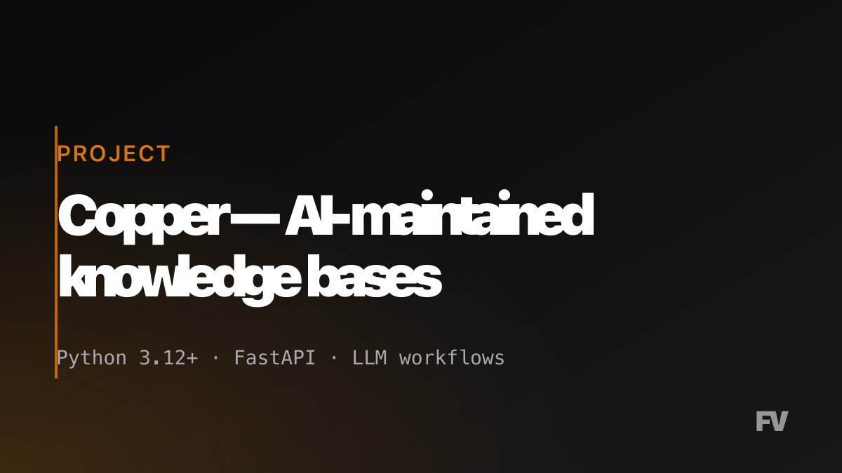 Copper — AI-maintained knowledge bases
