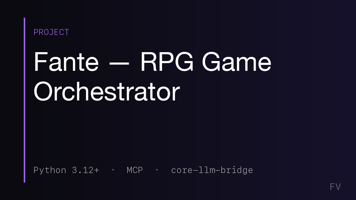 Fante — RPG Game Orchestrator